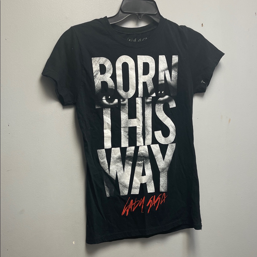 Black Born This Way Graphic TShirt Black Born This Way Graphic TShirt